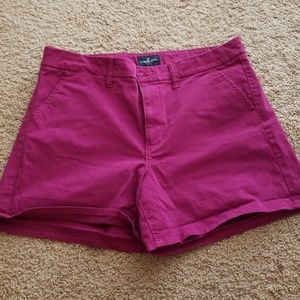 American Eagle Magenta high-waisted shorts